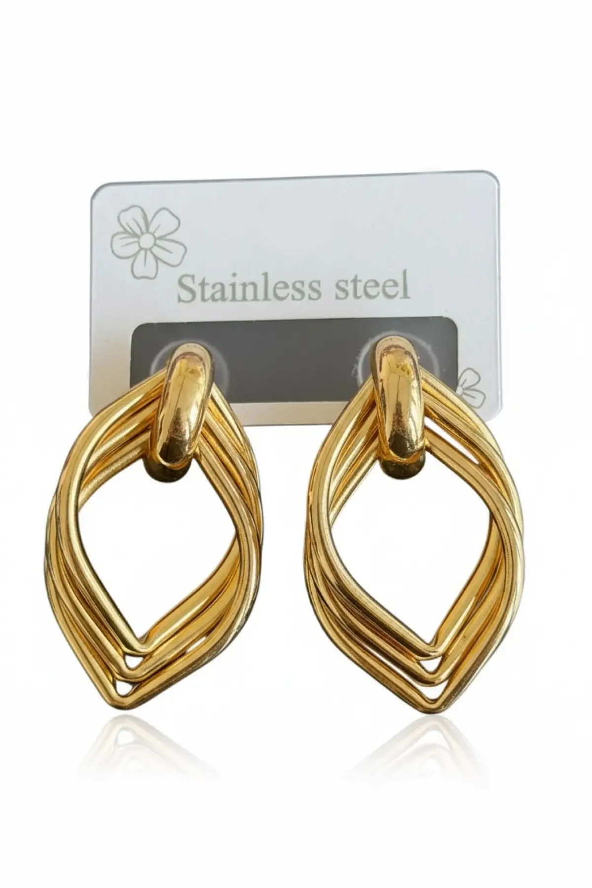 Altın Renk Çelik Küpe (Çift)