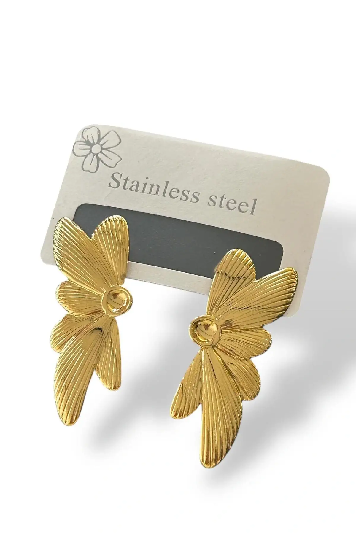 Altın Renk Çelik Küpe (Çift)