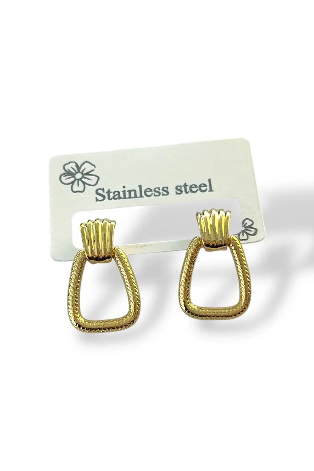 Altın Renk Çelik Küpe (Çift)