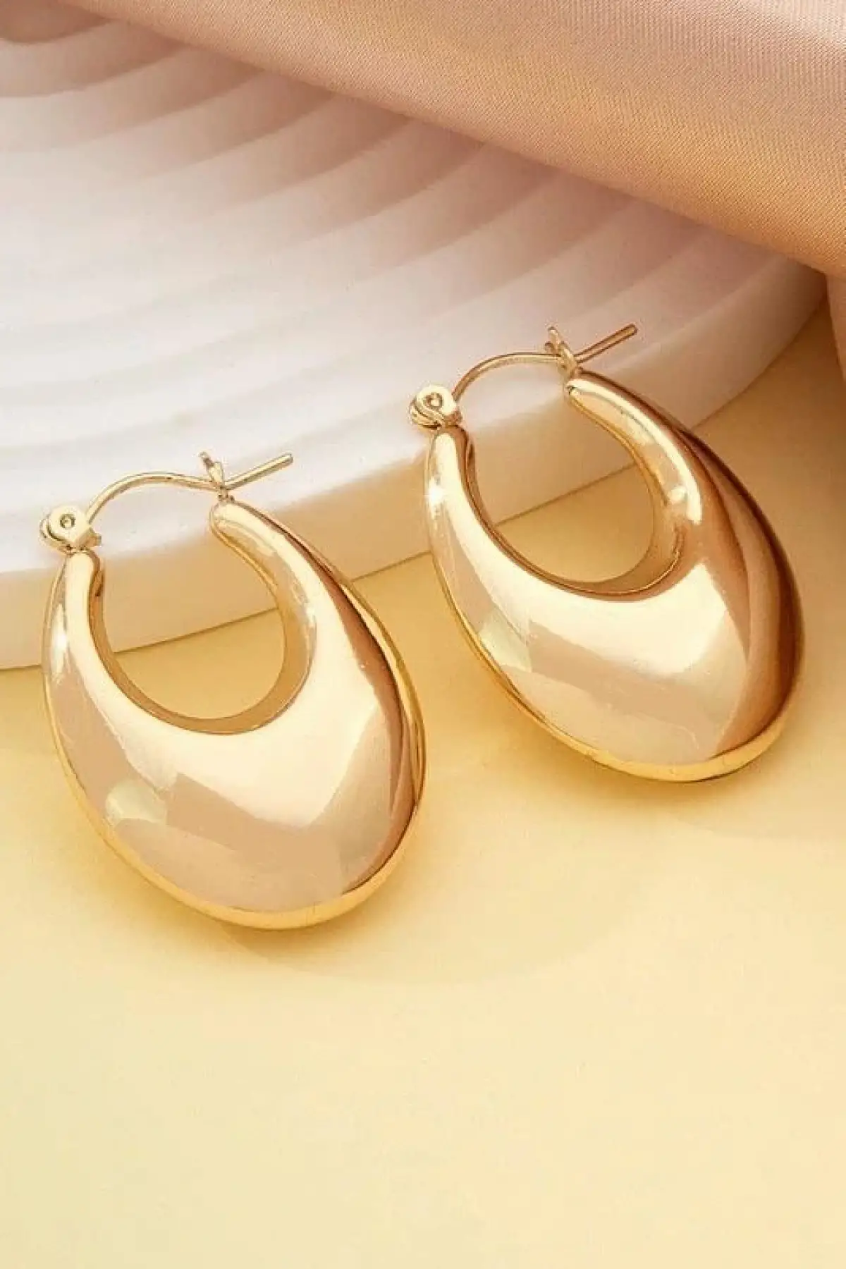 Altın Renk Çelik Küpe (Çift)