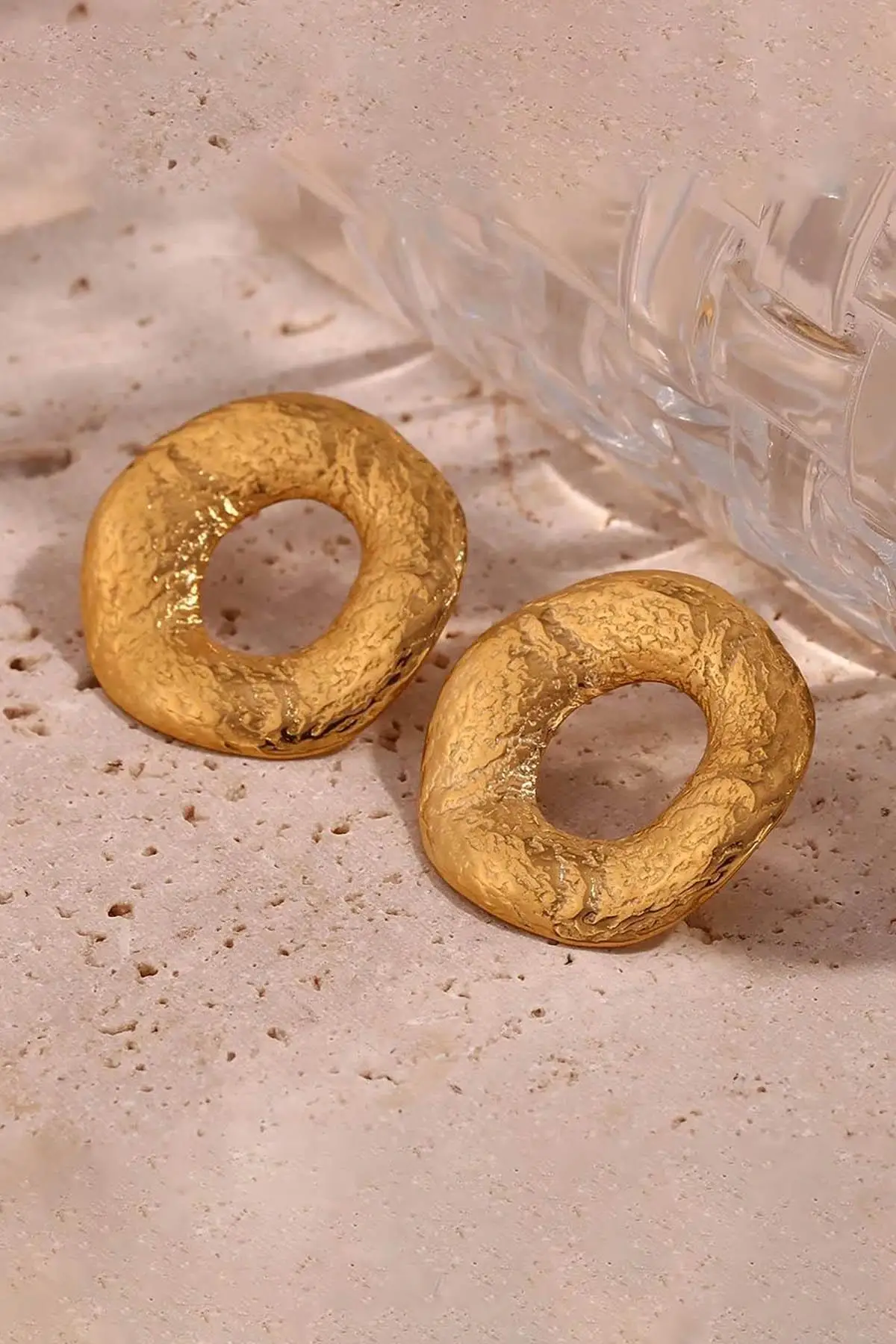 Altın Renk Çelik Küpe (Çift)