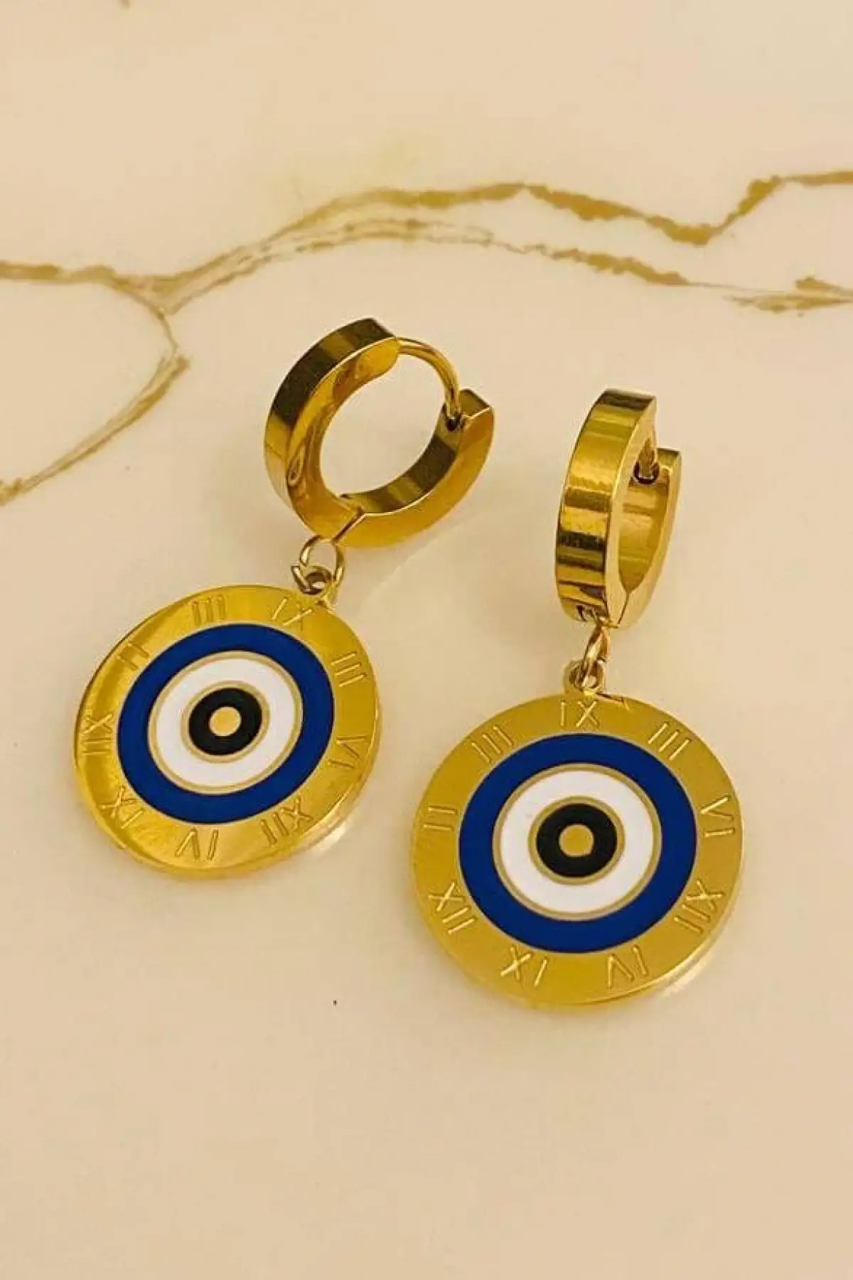 Altın Renk Çelik Küpe (Çift)