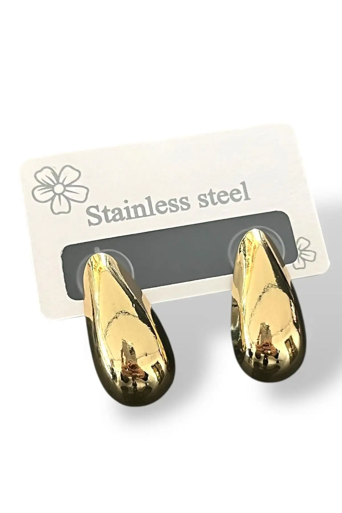 Altın Renk Çelik Küpe (Çift)