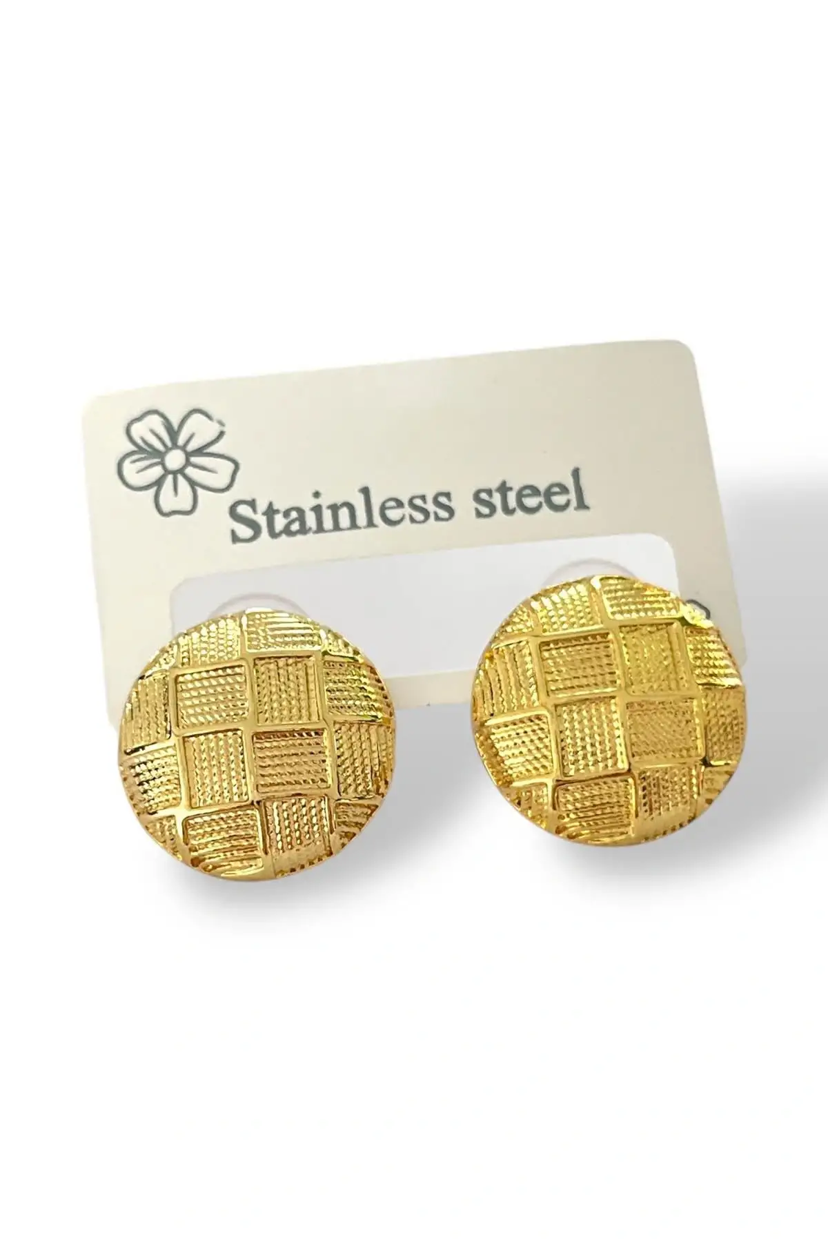Altın Renk Çelik Küpe (Çift)