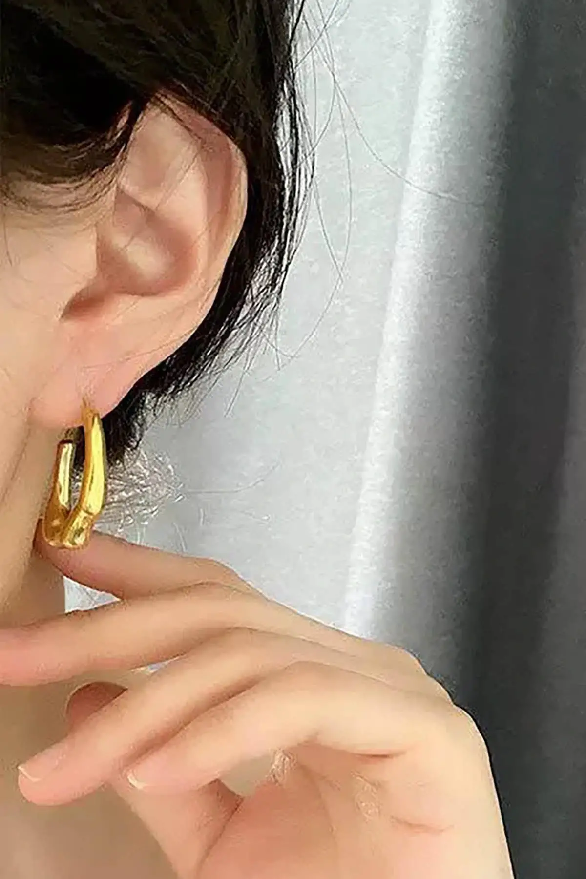 Altın Renk Çelik Küpe (Çift)