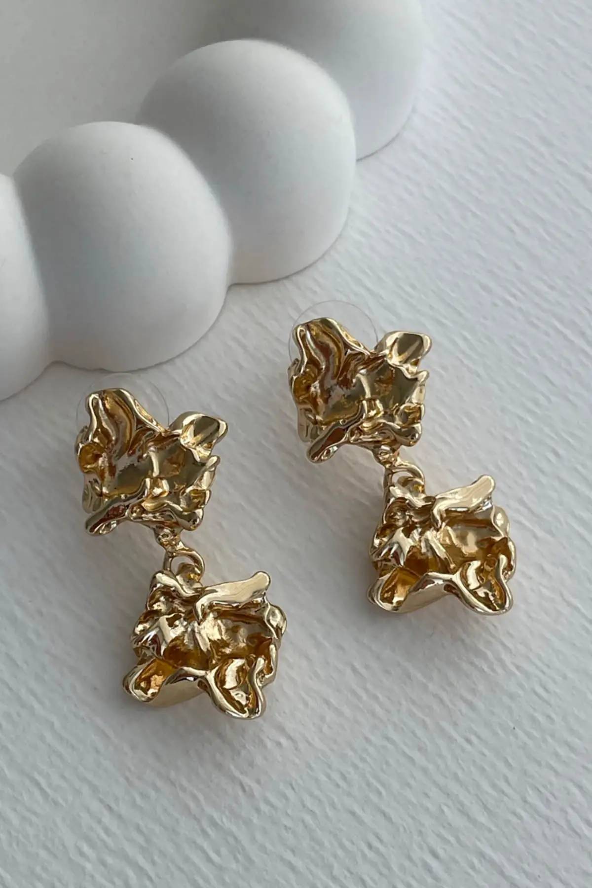 Altın Renk Çelik Küpe (Çift)