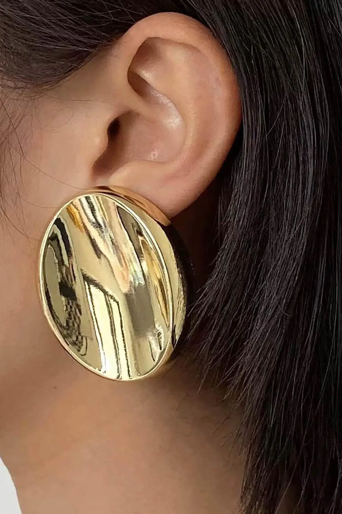 Altın Renk Çelik Küpe (Çift)