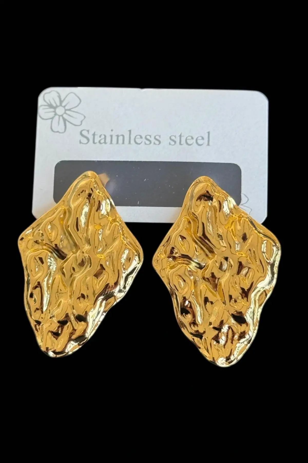 Altın Renk Çelik Küpe (Çift)