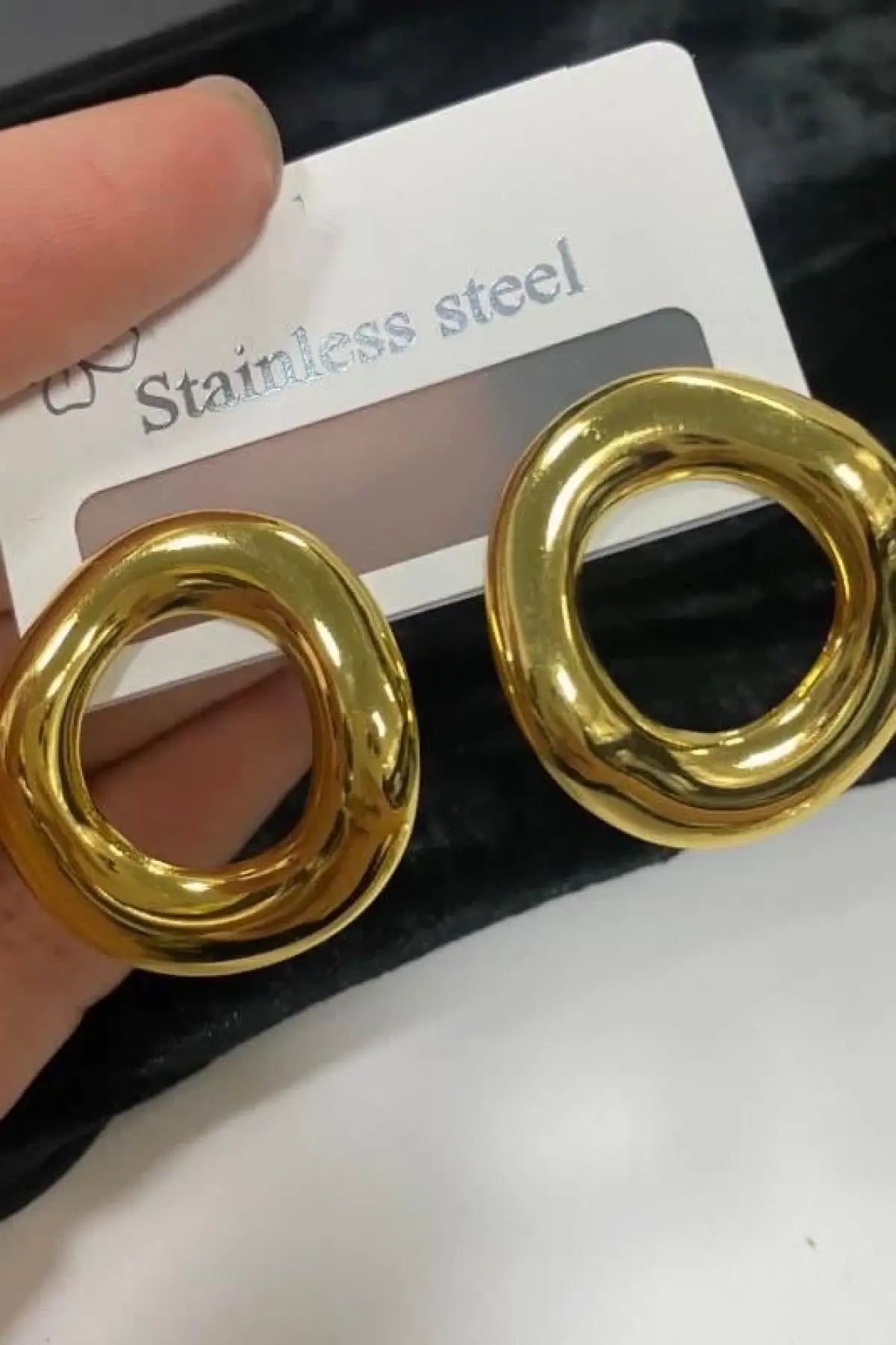 Altın Renk Çelik Küpe (Çift)