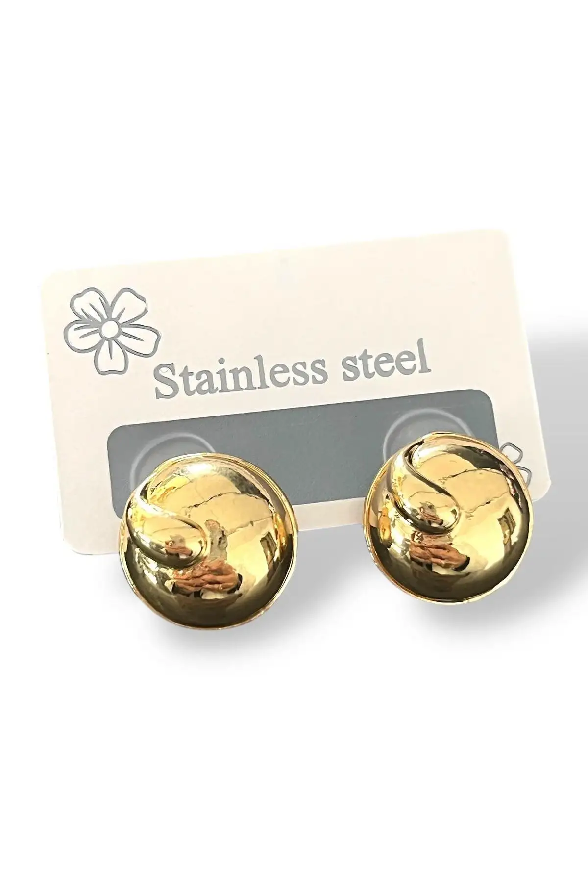 Altın Renk Çelik Küpe (Çift)