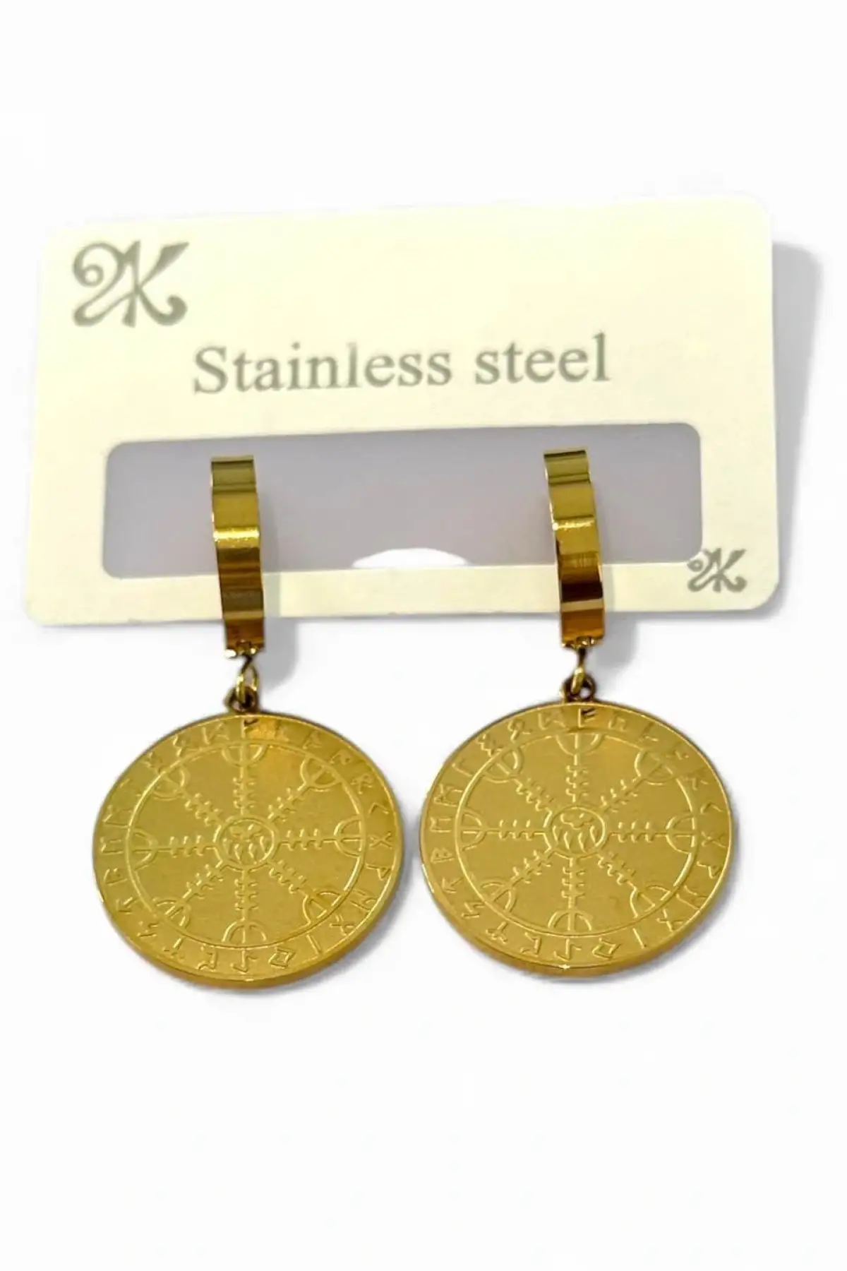 Altın Renk Çelik Küpe (Çift)