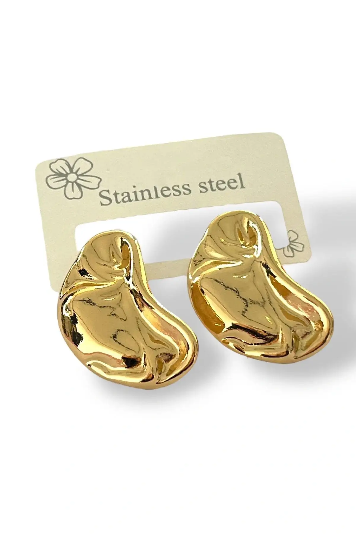 Altın Renk Çelik Küpe (Çift)