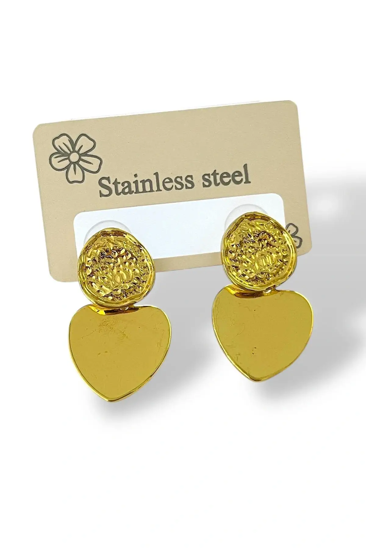 Altın Renk Çelik Küpe (Çift)