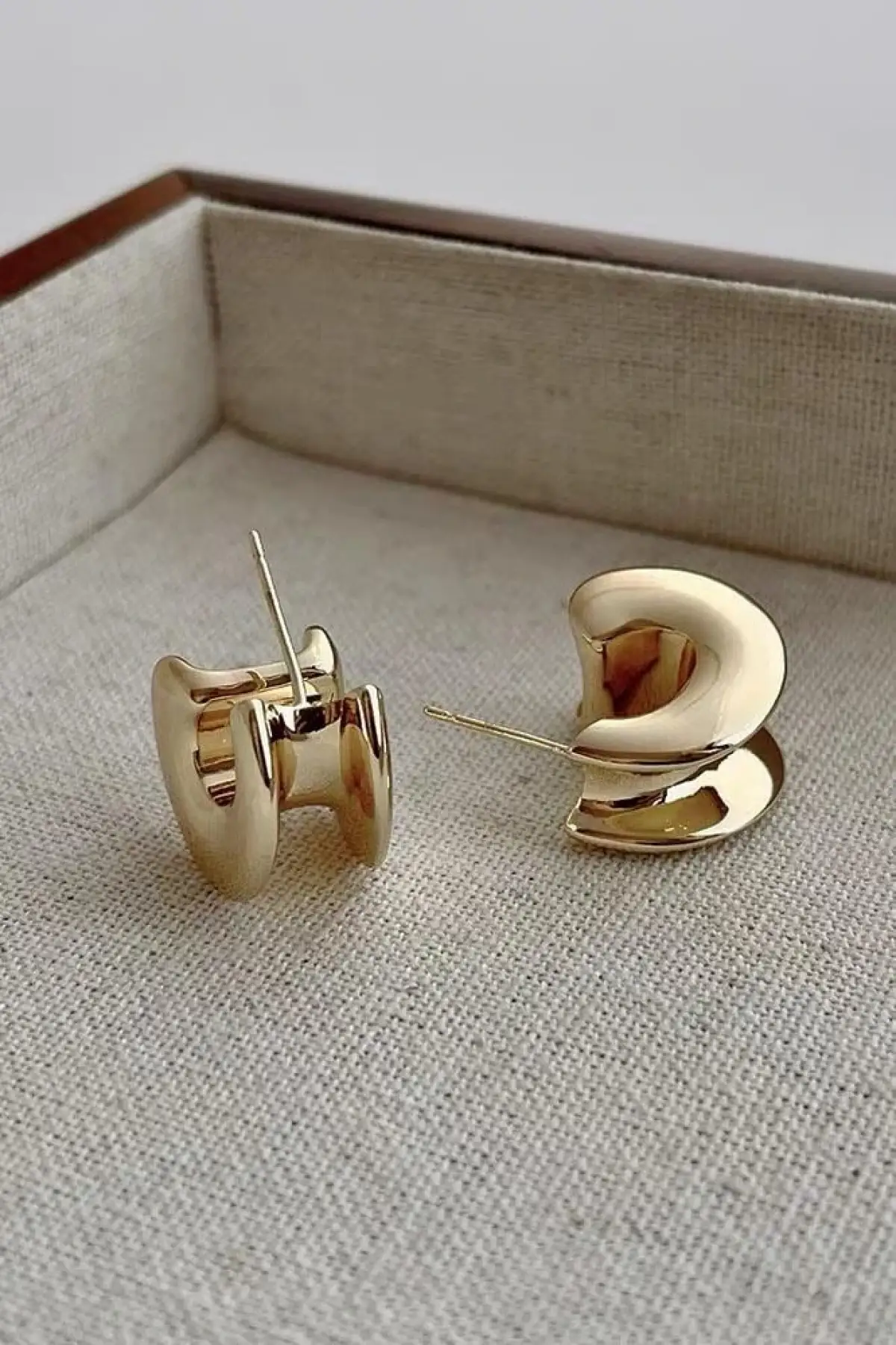 Altın Renk Çelik Küpe (Çift)