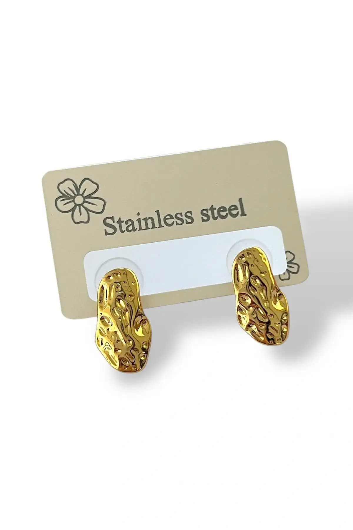 Altın Renk Çelik Küpe (Çift)