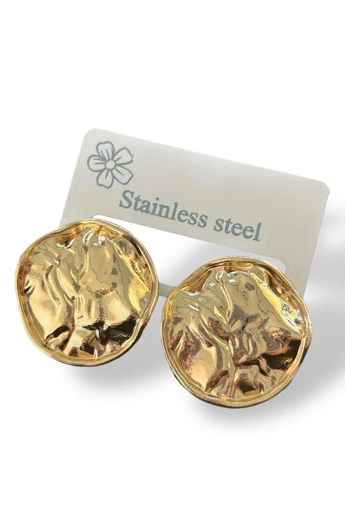 Altın Renk Çelik Küpe (Çift)