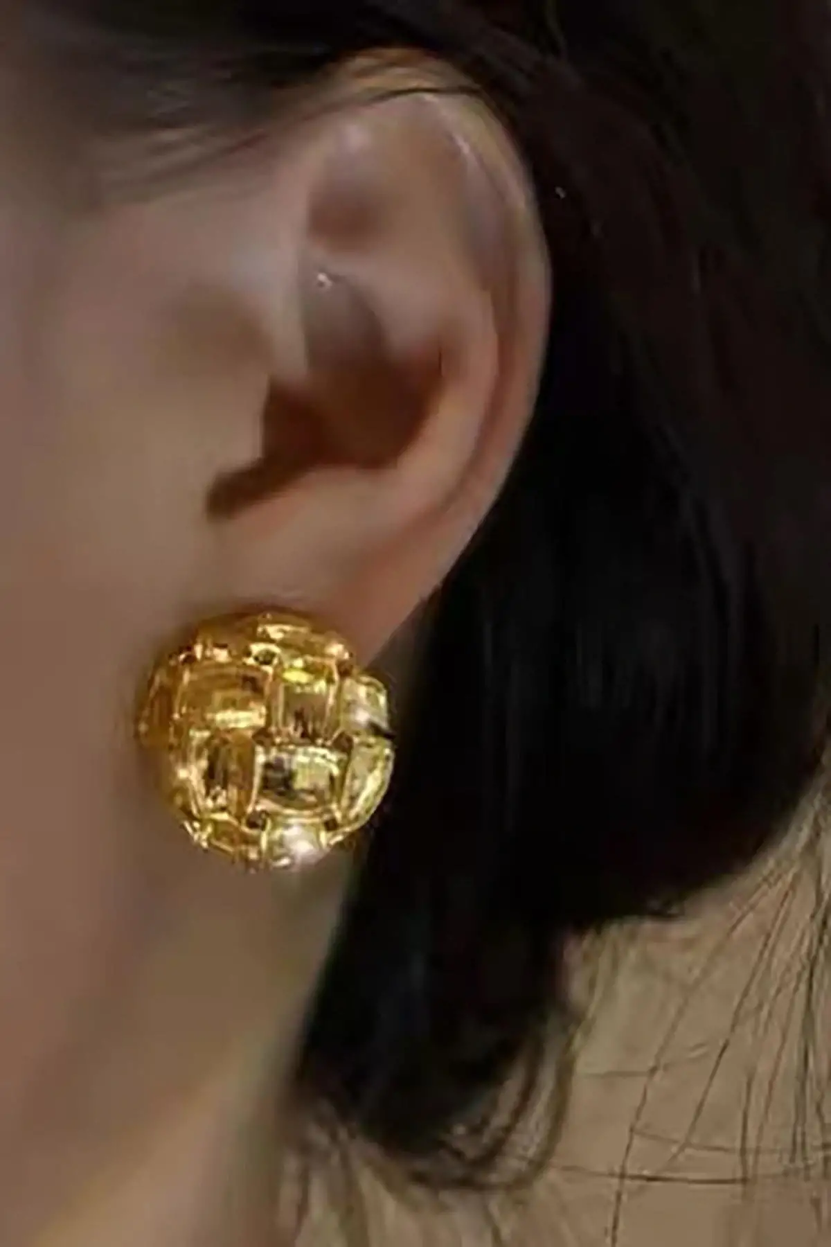 Altın Renk Çelik Küpe (Çift)