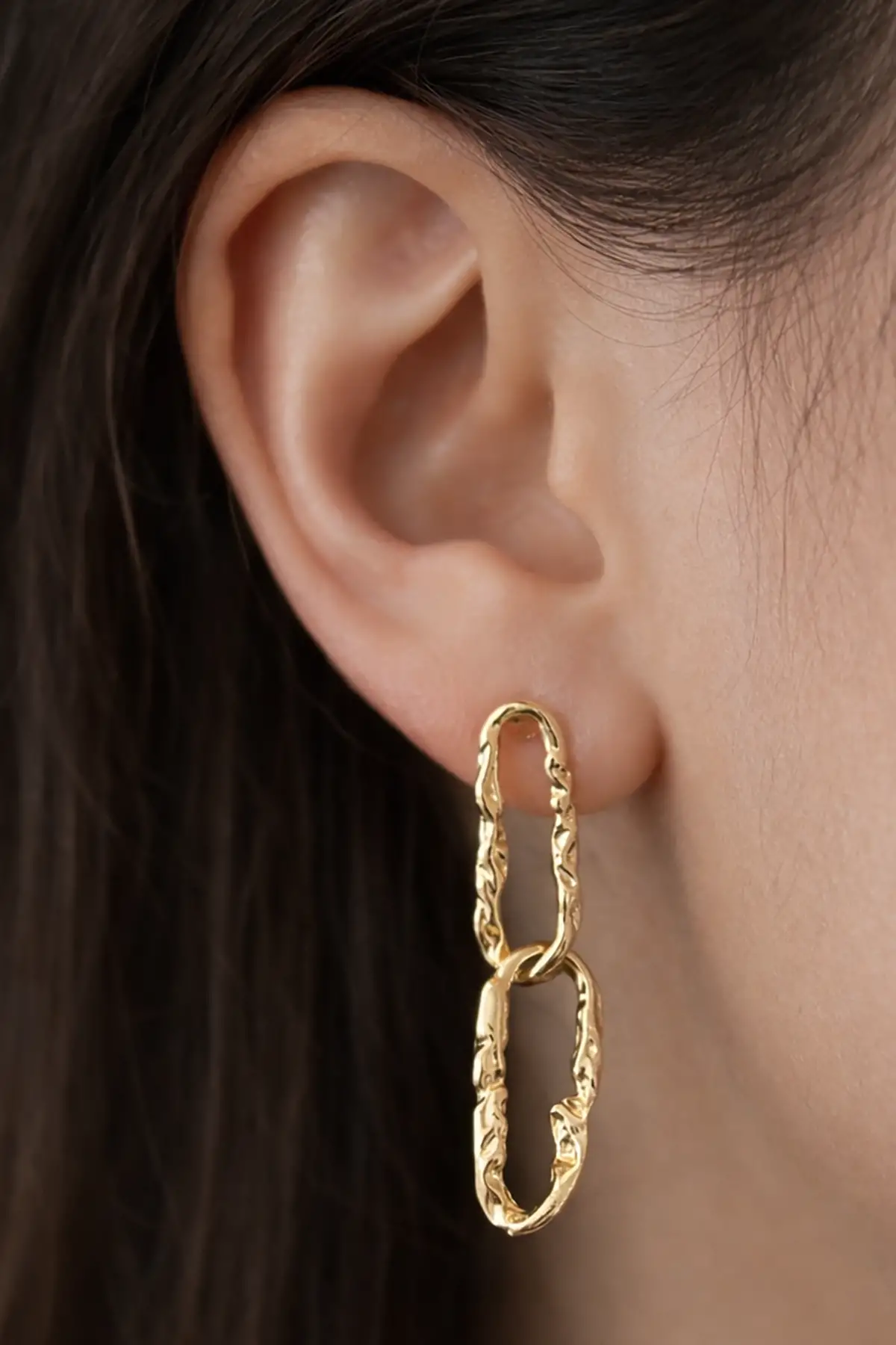 Altın Renk Çelik Küpe (Çift)