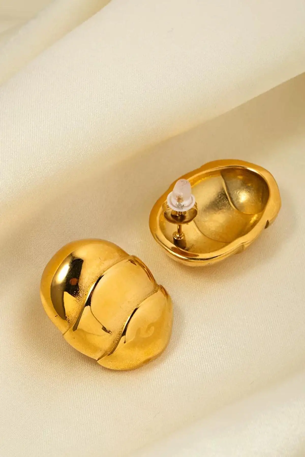 Altın Renk Çelik Küpe (Çift)