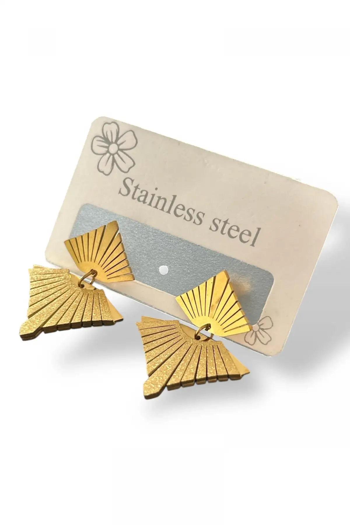 Altın Renk Çelik Küpe (Çift)