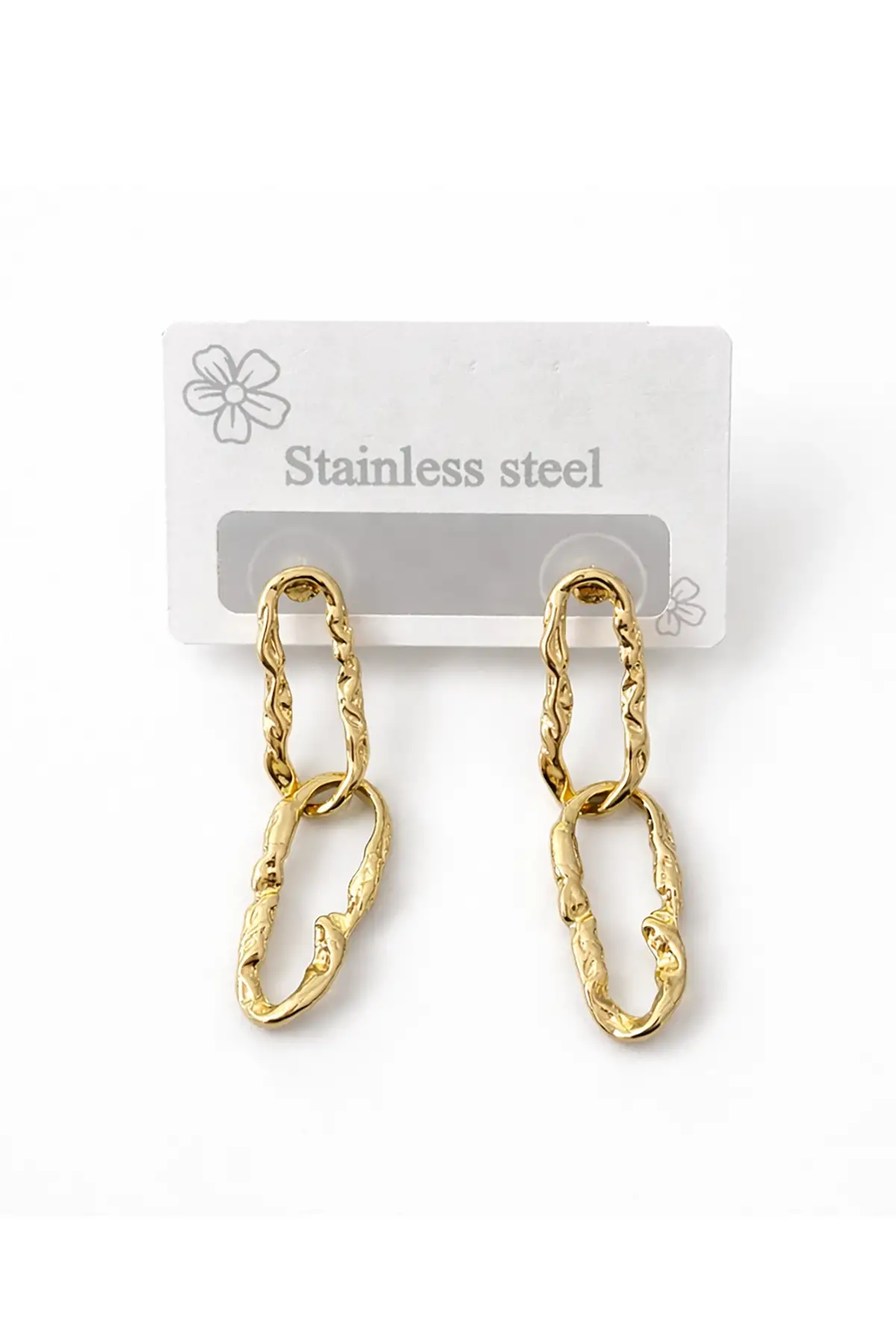 Altın Renk Çelik Küpe (Çift)