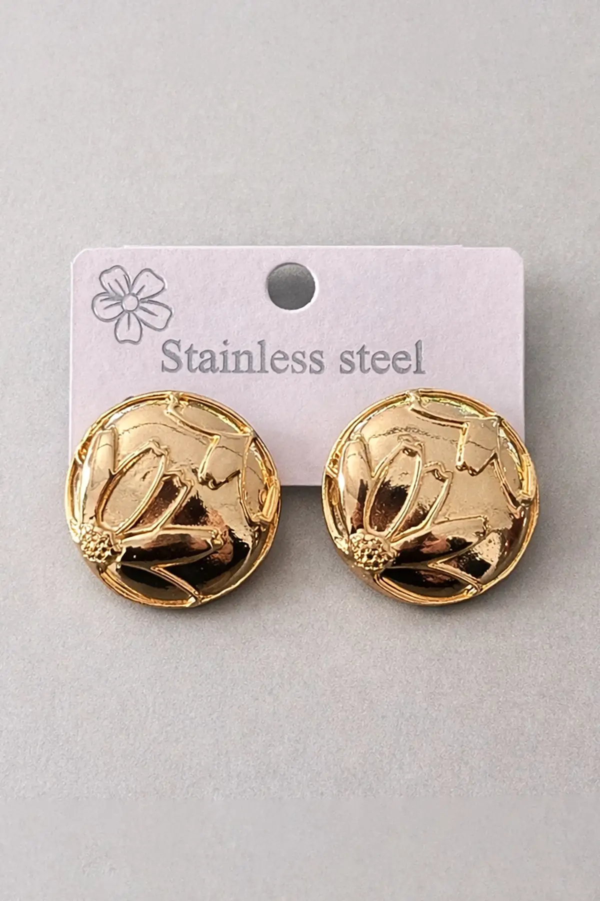 Altın Renk Çelik Küpe (Çift)