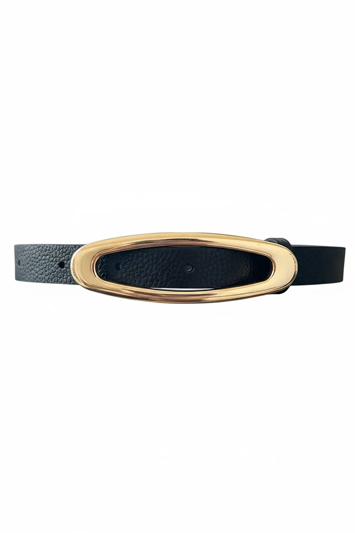 Altın Renk Deri Detaylı Kadın Kemer