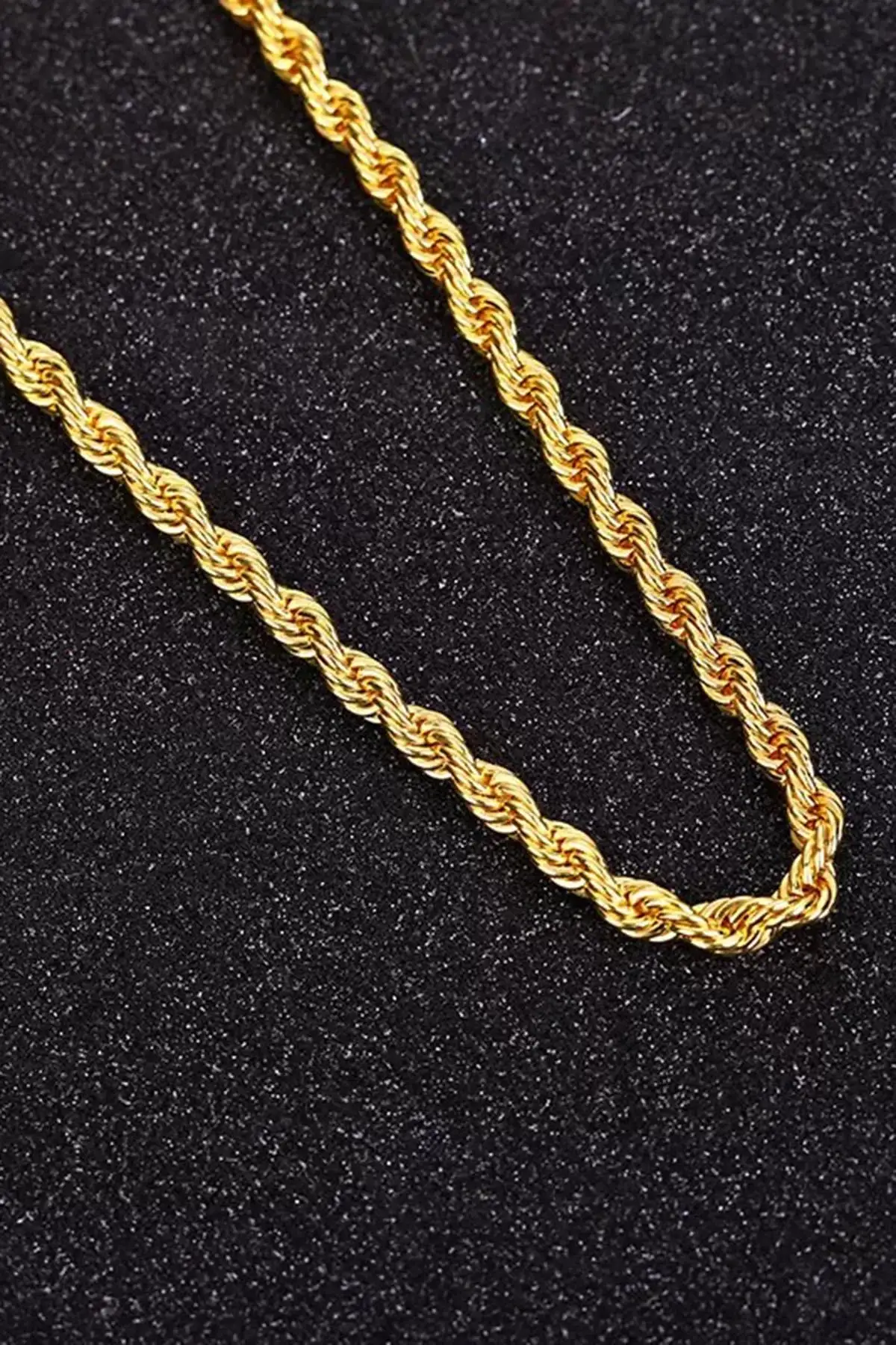 Altın Renk Erkek Burgu Detaylı Zincir Çelik Kolye (50cm)