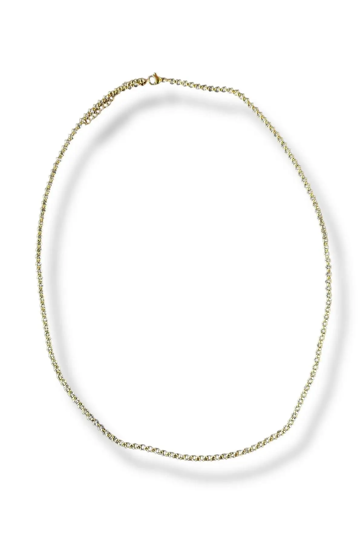 Altın Renk Erkek Zincir Çelik Kolye (55cm)