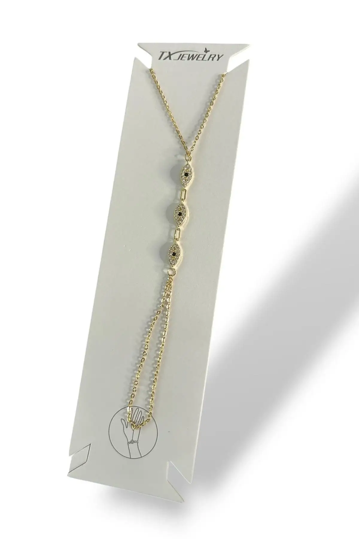 Altın Renk Göz Figürlü 14K Altın Kaplama TX Şahmeran