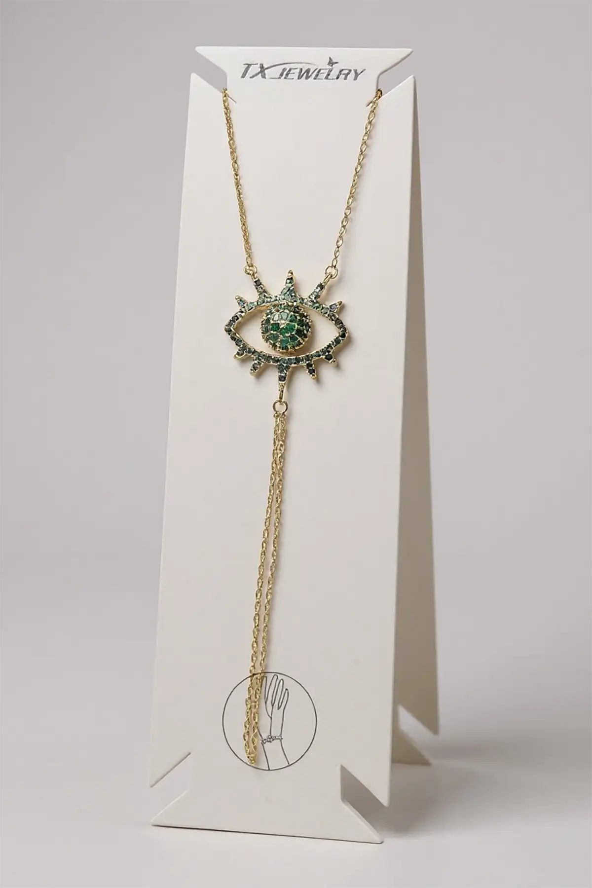 Altın Renk Göz Figürlü 14K Altın Kaplama TX Şahmeran