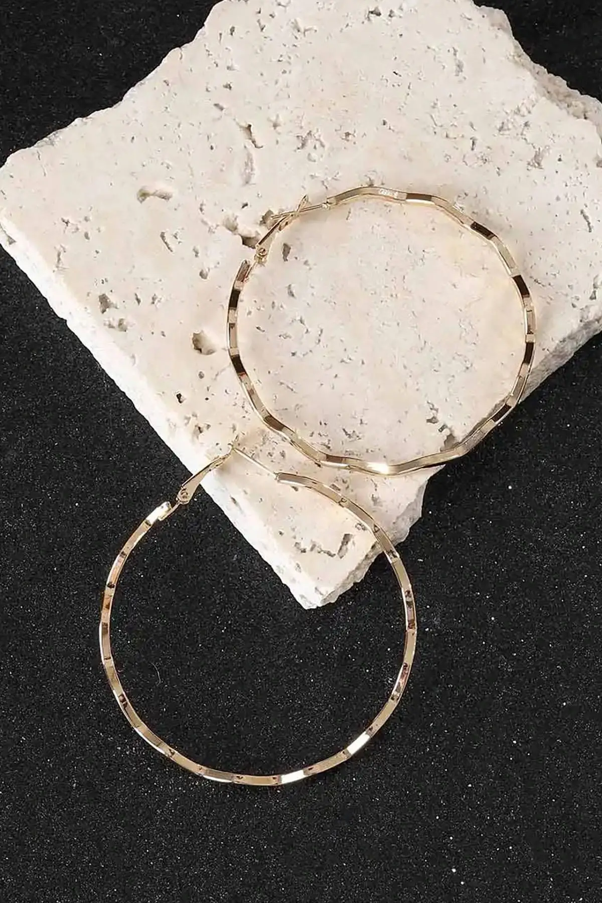 Altın Renk Halka Küpe (Çift)