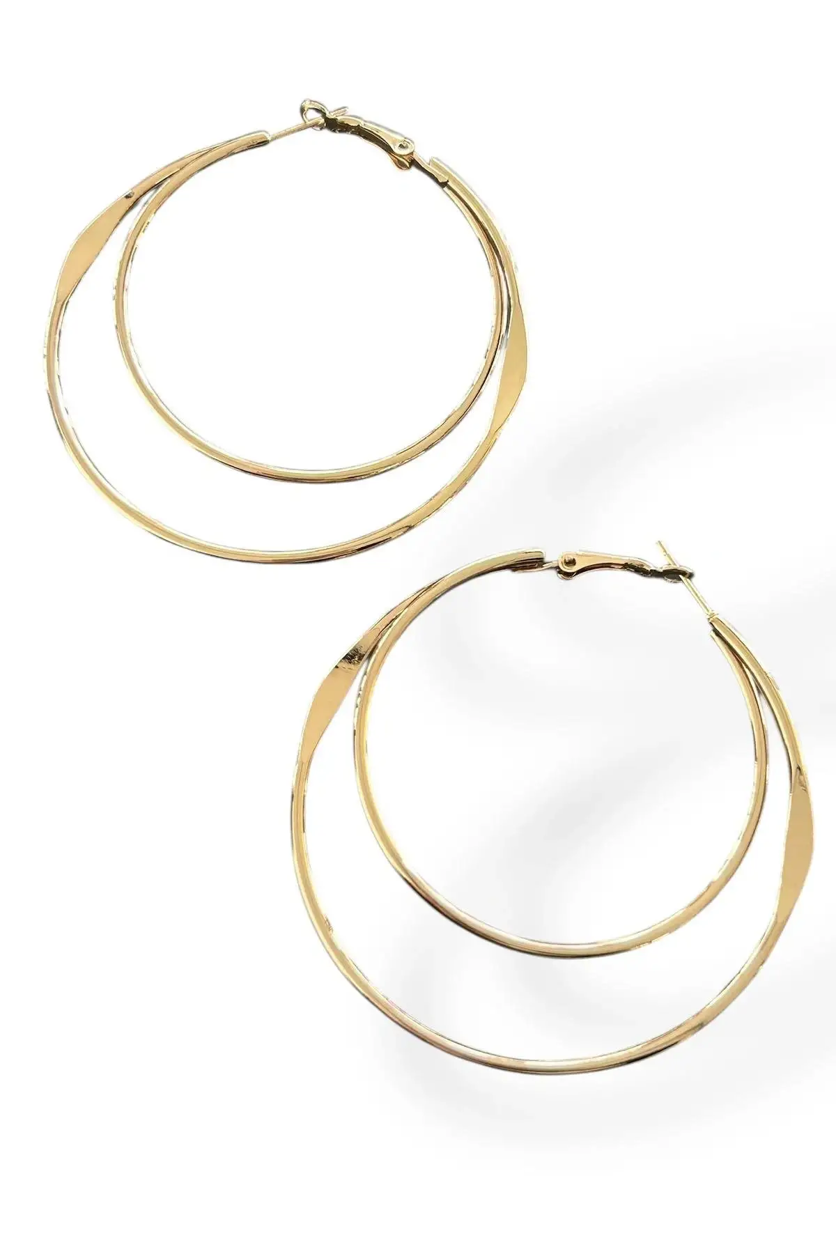 Altın Renk Halka Küpe (Çift)