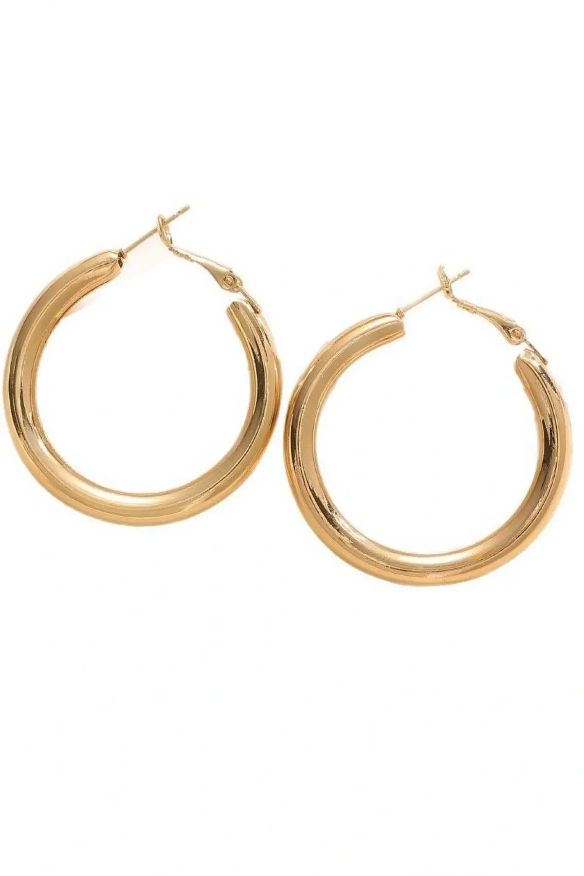 Altın Renk Halka Küpe (Çift)