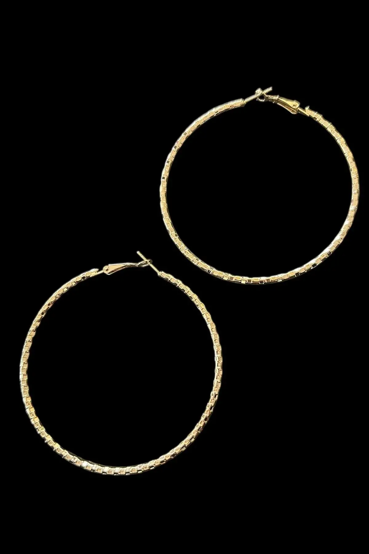 Altın Renk Halka Küpe (Çift)