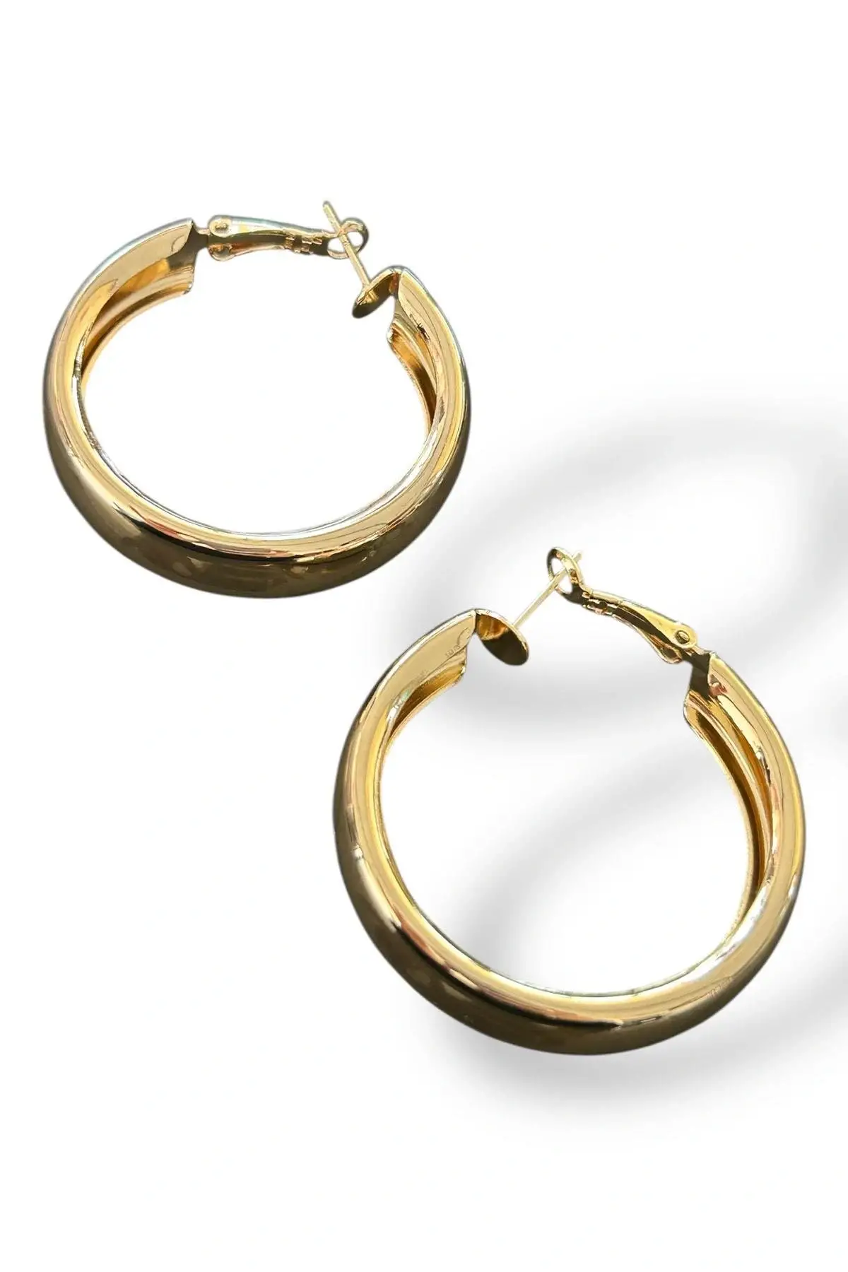 Altın Renk Halka Küpe (Çift)