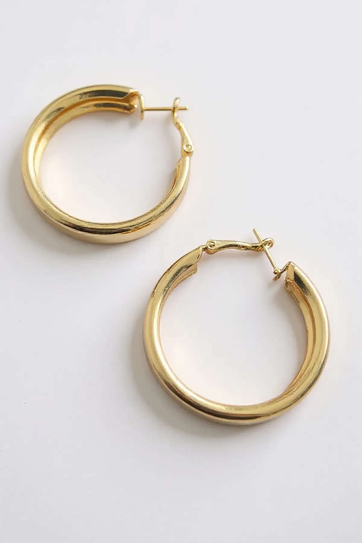 Altın Renk Halka Küpe (Çift)