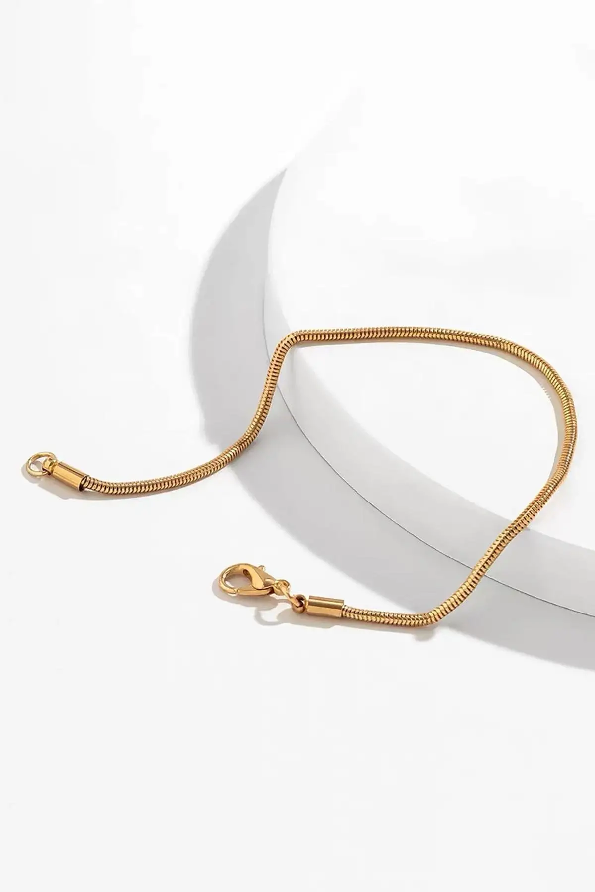 Altın Renk İtalyan Zincir Çelik Bileklik (Unisex)