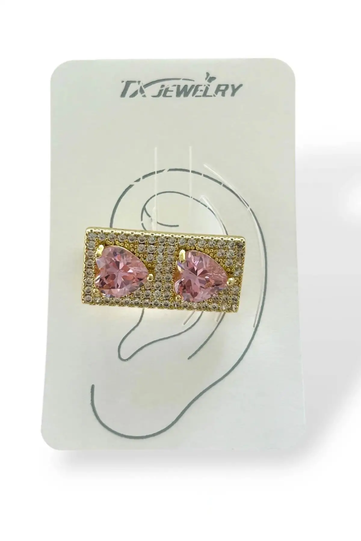 Altın Renk Kalp Figürlü 14K Altın Kaplama TX Kulak Aksesuarı (Tek)