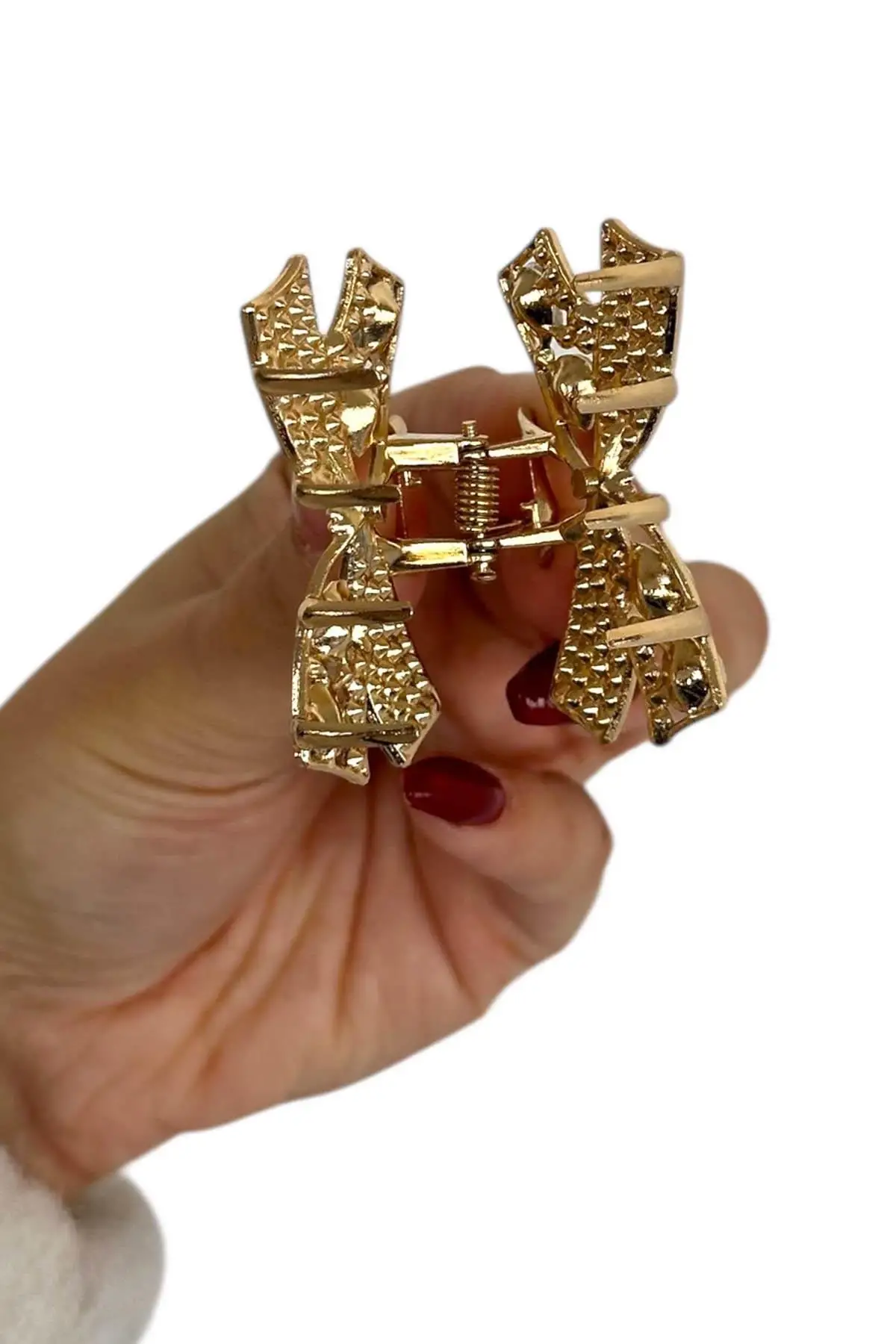 Altın Renk Kurdele Figürlü Mini Metal Mandal Toka