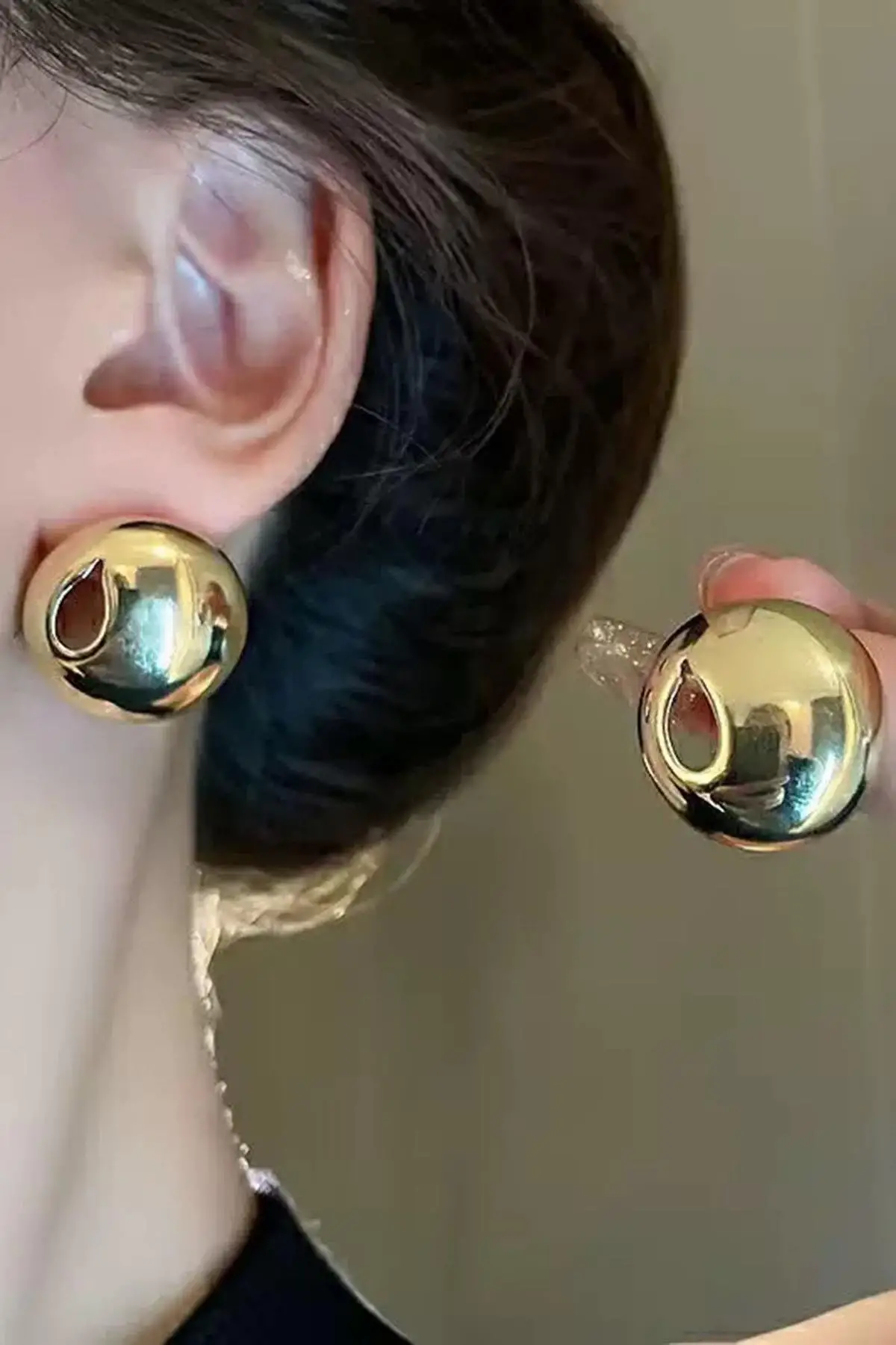 Altın Renk Metal Küpe (Çift)