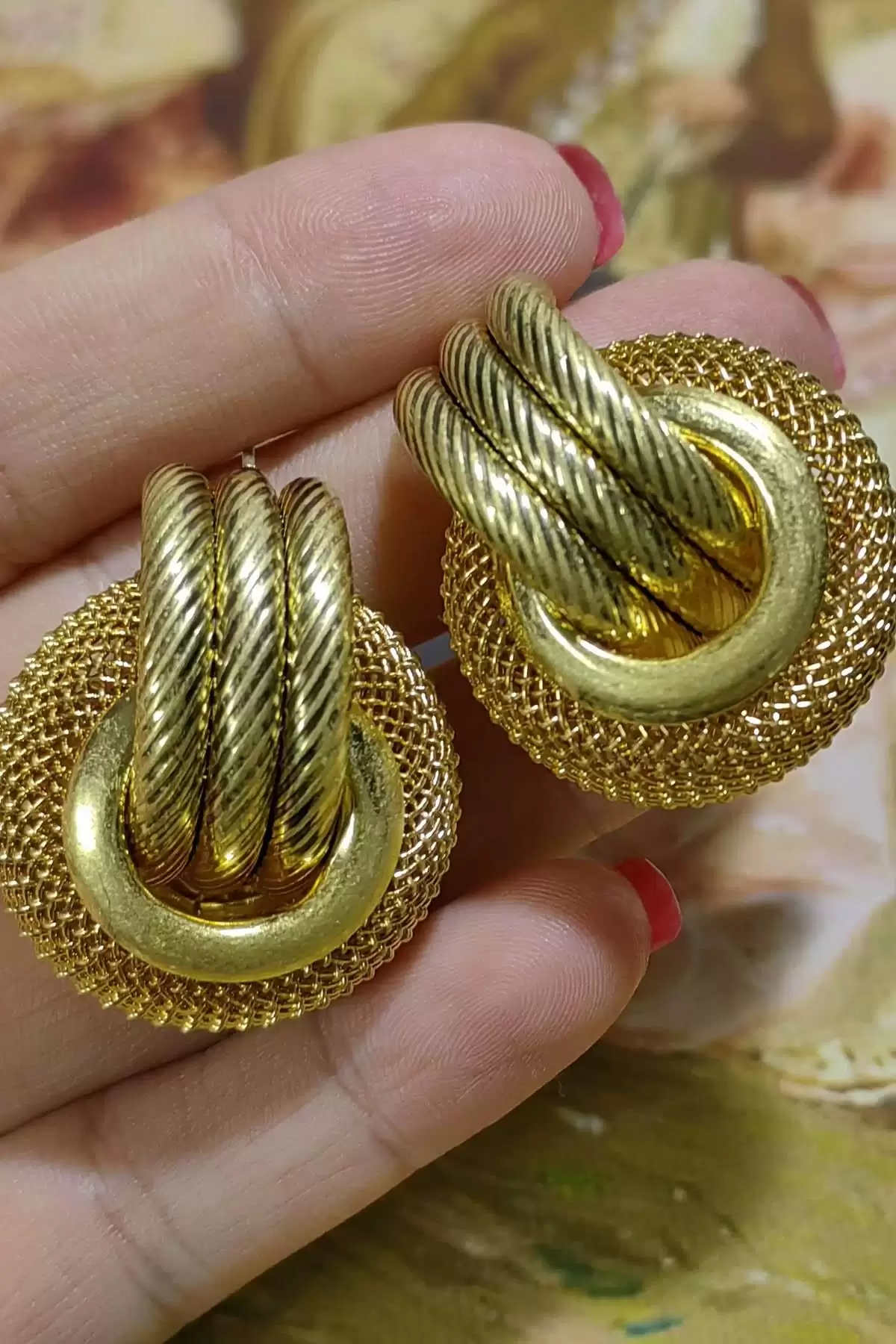 Altın Renk Metal Küpe (Çift)