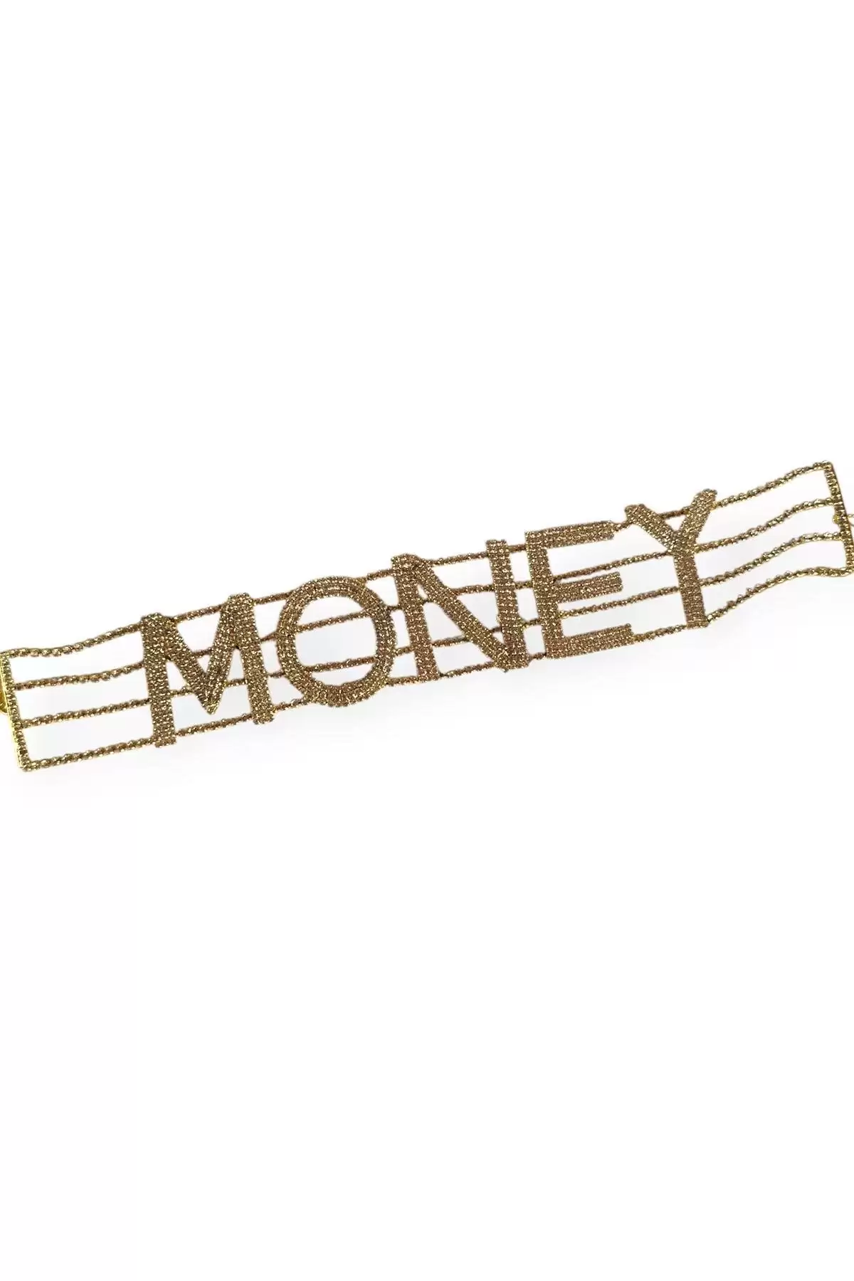 Altın Renk Money Yazılı Taş Detaylı Tasarım Kolye