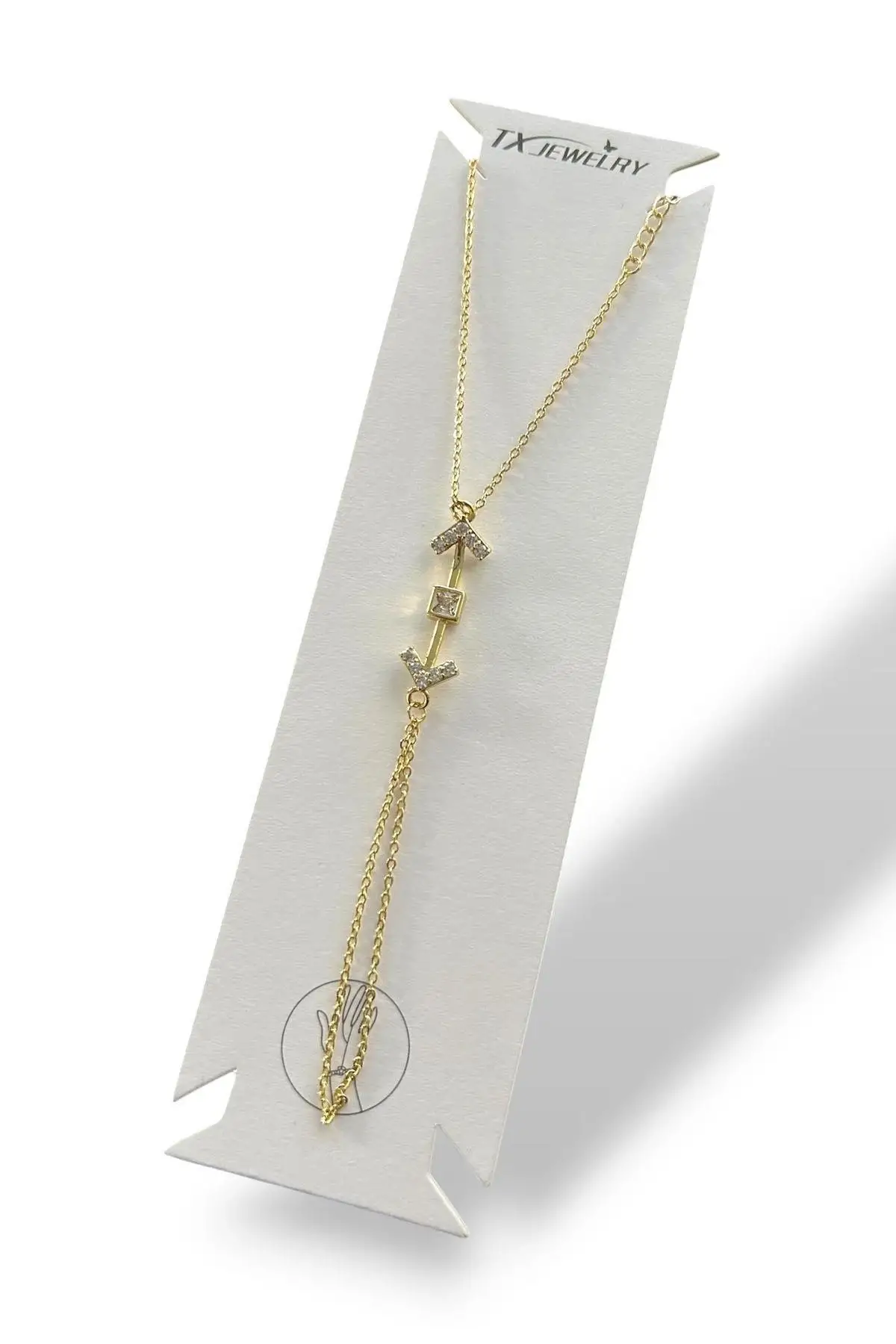 Altın Renk Ok Figürlü 14K Altın Kaplama TX Şahmeran