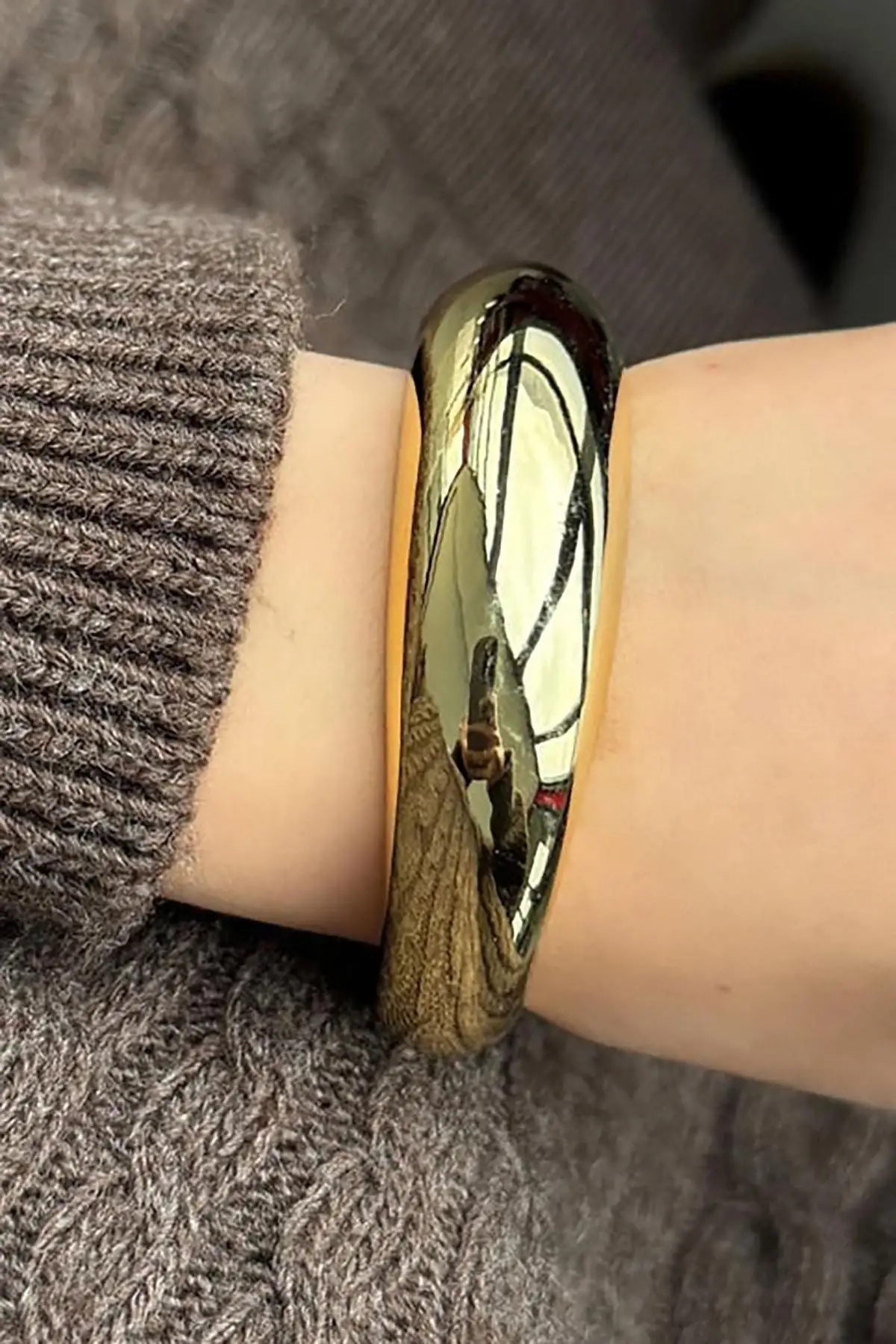 Altın Renk Plaka Kelepçe Bileklik