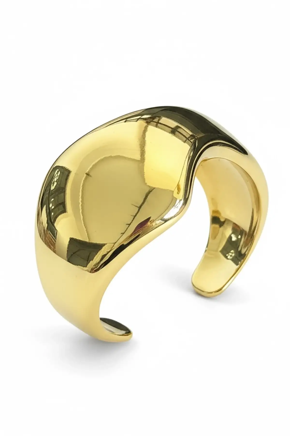 Altın Renk Plaka Kelepçe Bileklik