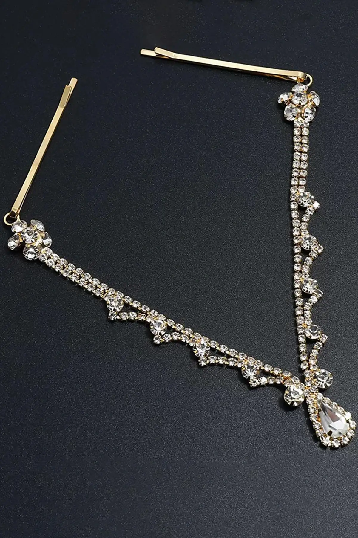 Altın Renk Taş Detaylı Alınlık/Kına Aksesuarı