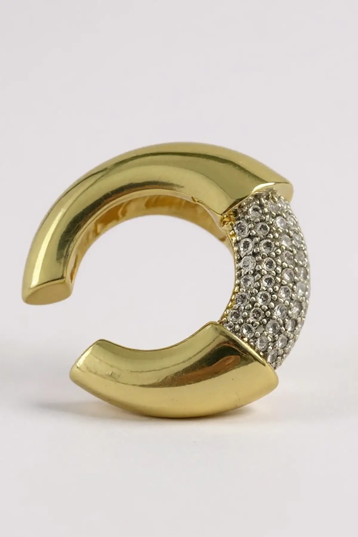 Altın Renk Taş Detaylı Ear Cuff (Tek)