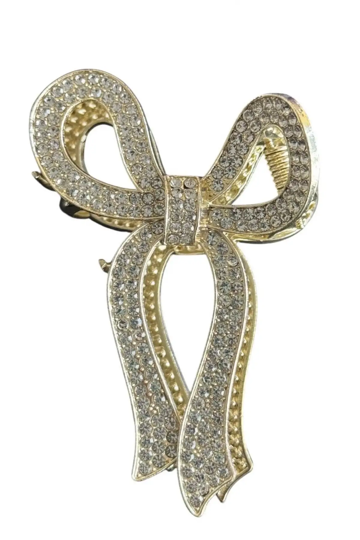 Altın Renk Taş Detaylı Kurdele Metal Mandal Toka