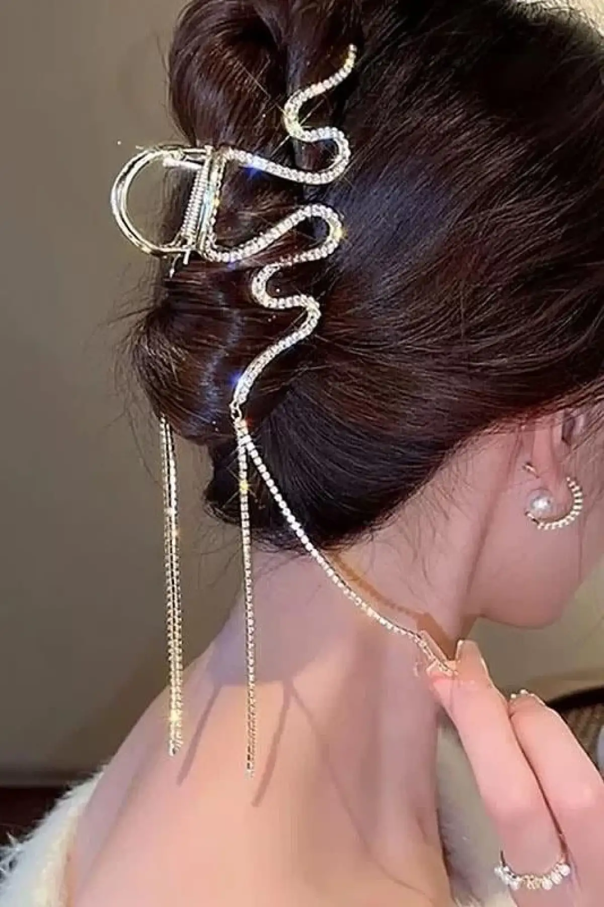 Altın Renk Taş Detaylı Metal Mandal Toka